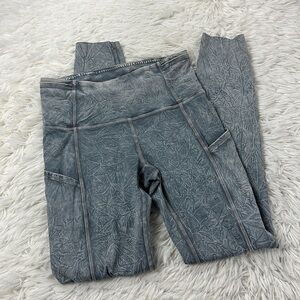 Lululemon Fast and Free High Rise Tight 25" *Ice Dye Ice Wash Asphalt Grey